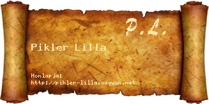 Pikler Lilla névjegykártya